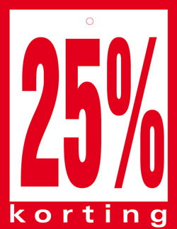 25% korting