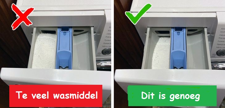 te veel wasmiddel