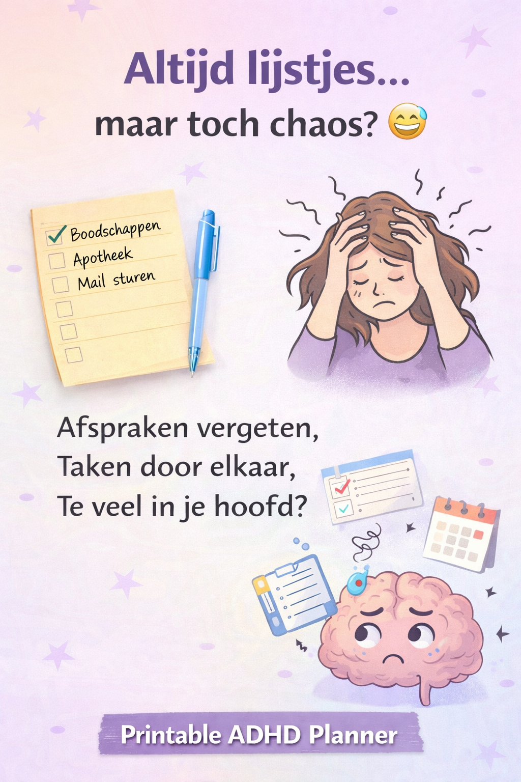 🧠 ADHD Printable Planner – structuur & rust voor maar €4,95 - Afbeelding 3