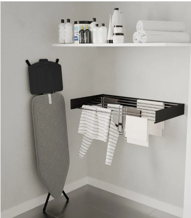 Wasophoogte® Wanddroogrek – WallDry 120 cm – Zwart